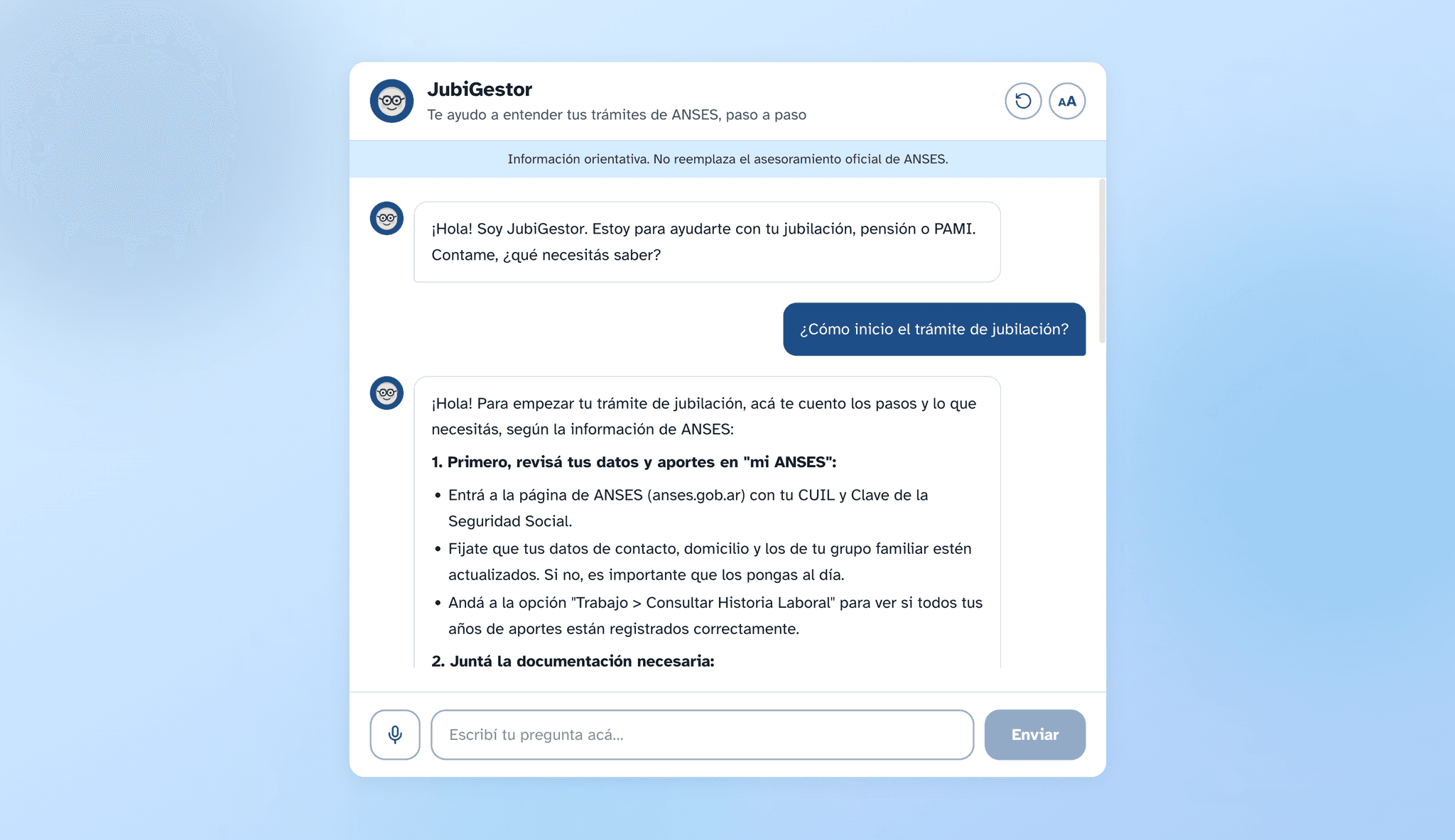 chat con respuesta + citas · 16:9